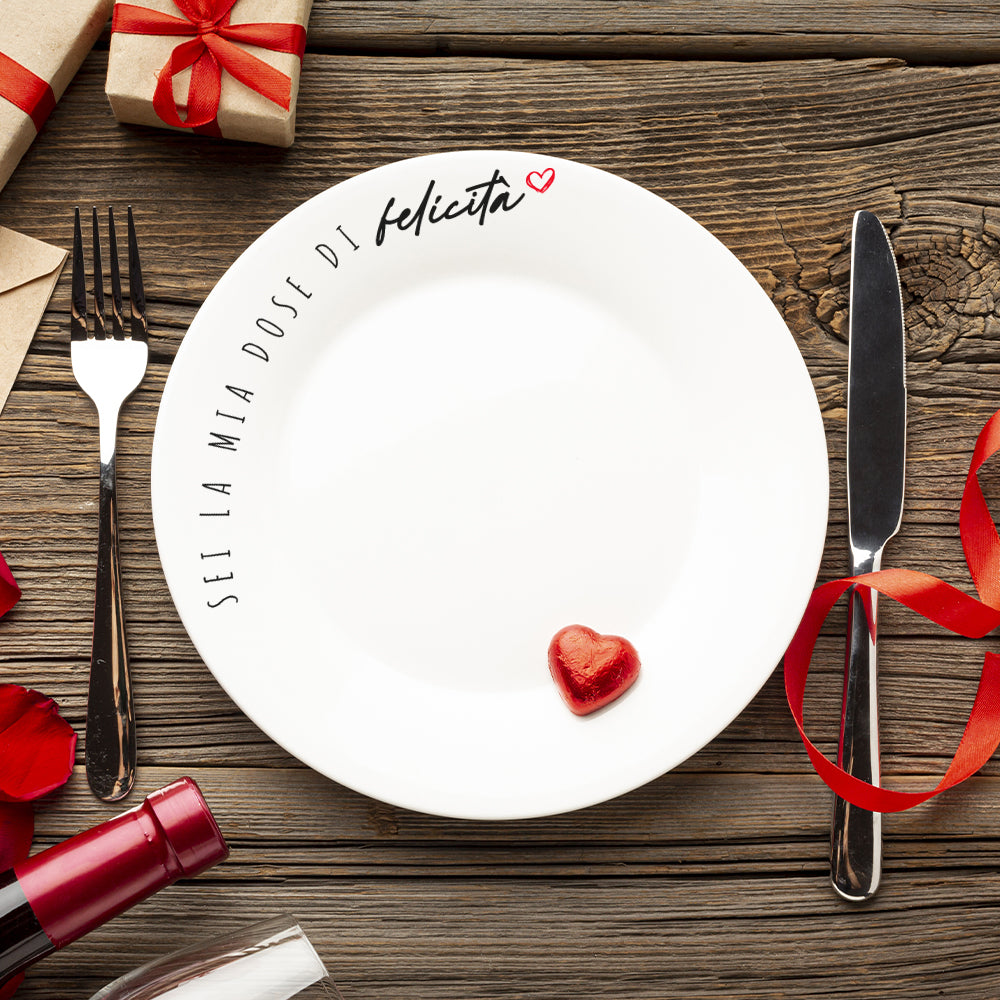 Sei la mia dose di felicità - Piatto in vetro temperato