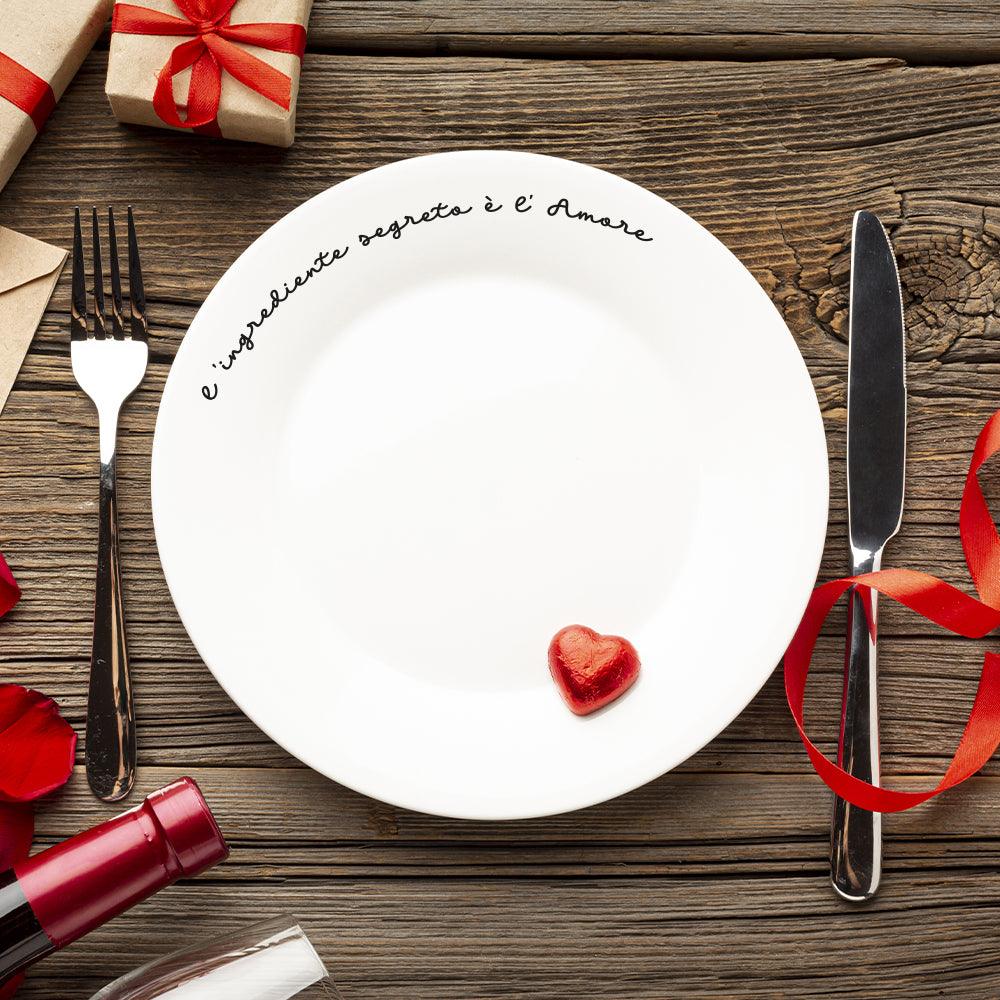 L'ingrediente d'amore - Piatto in vetro temperato