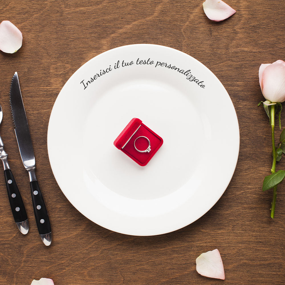 I love you - Piatto in vetro temperato personalizzato