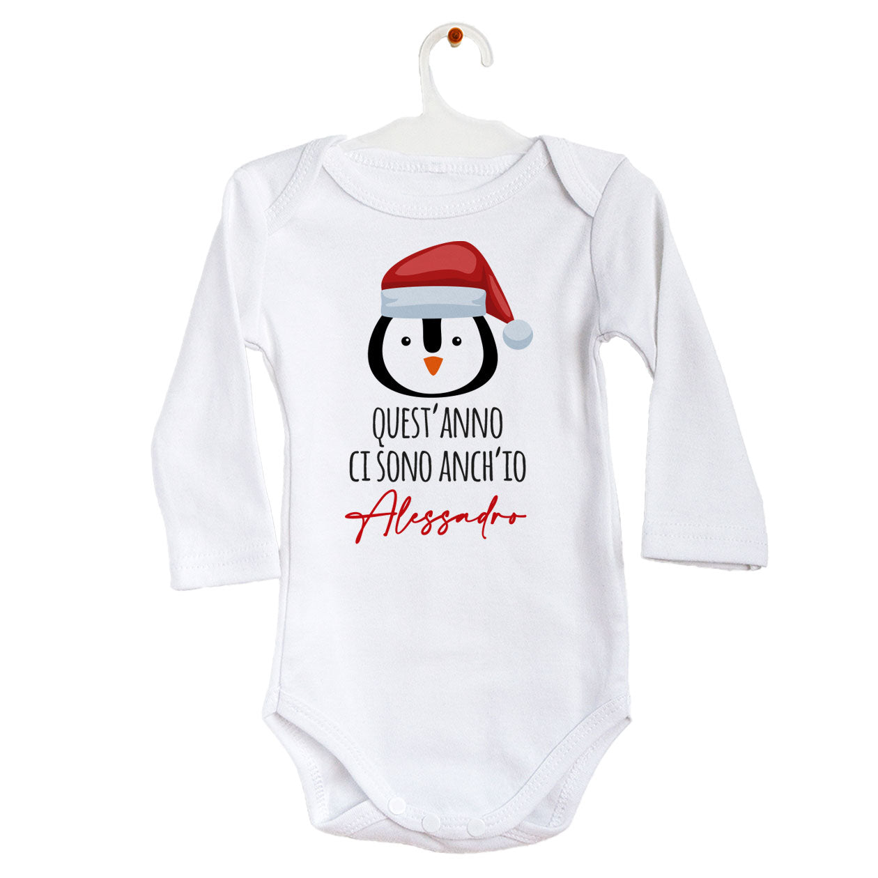 Quest'anno ci sono anch'io - Tutina neonato - body personalizzato con nome