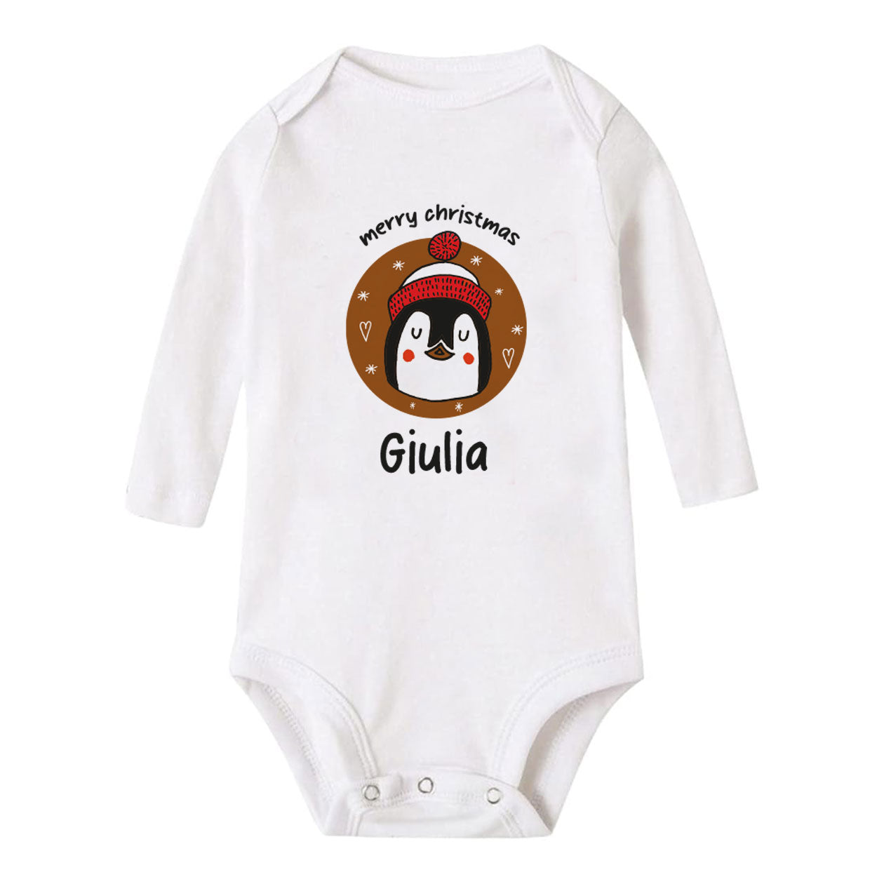 Pinguino - Tutina neonato - body personalizzato con nome