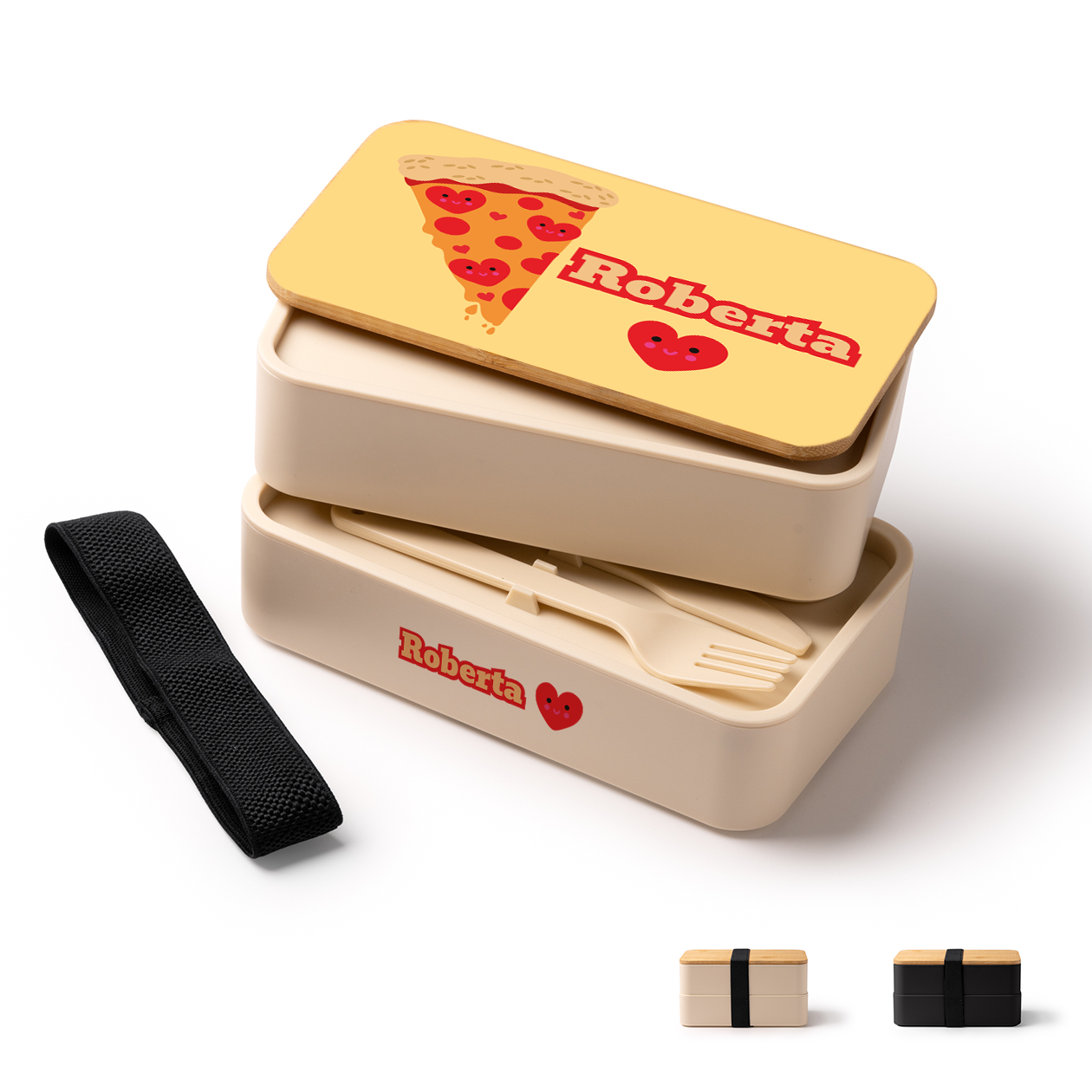 I love pizza - Scatola per il pranzo - personalizzato con nome