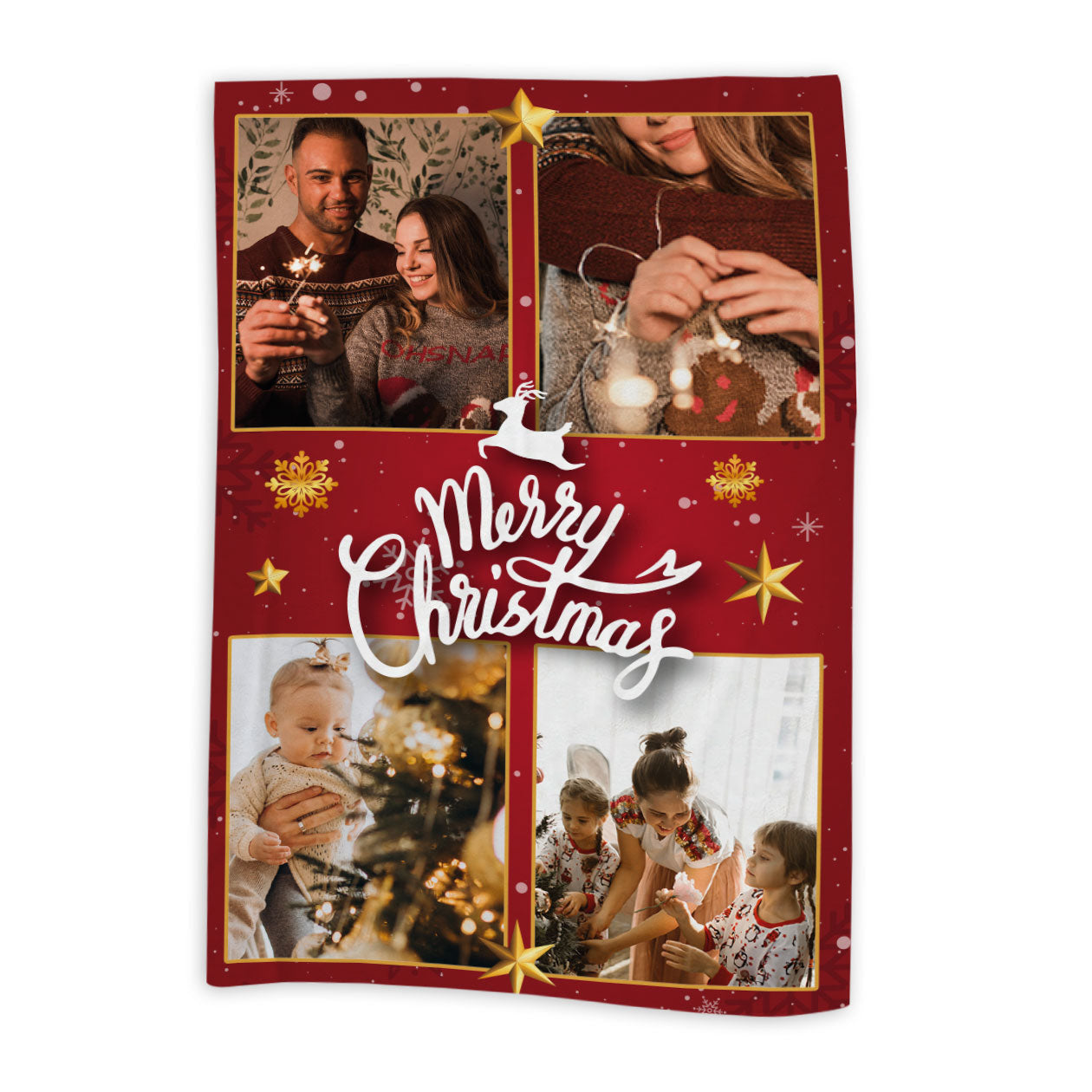 Merry Christmas - Plaid, coperta Natalizia Idea Regalo Natale - personalizzato con foto