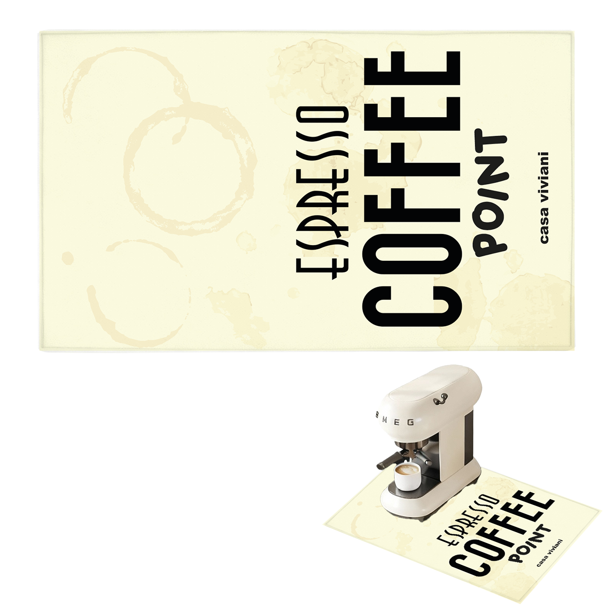 Espresso coffee point - Tappetino per Macchina del caffè con Retro in Gomma Tappeto 30x40cm - personalizzato