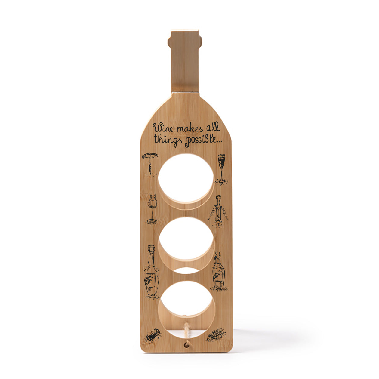 Wine makes all things possible - Portabottiglie in legno