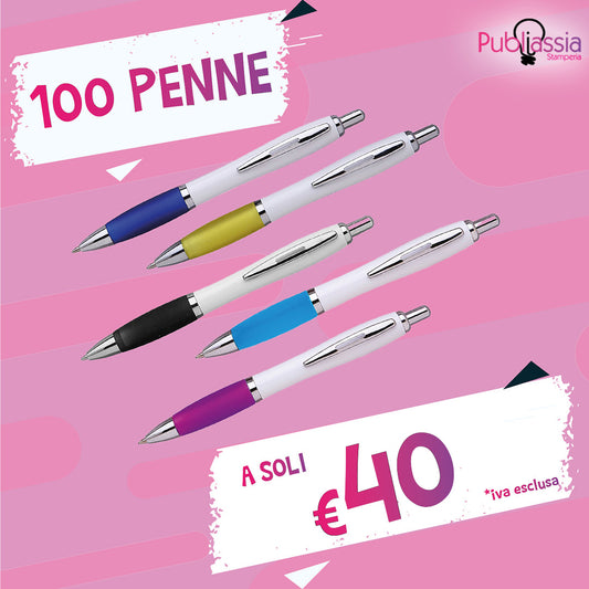 100 Penne Personalizzate con loghi, frasi, immagini - Offerta