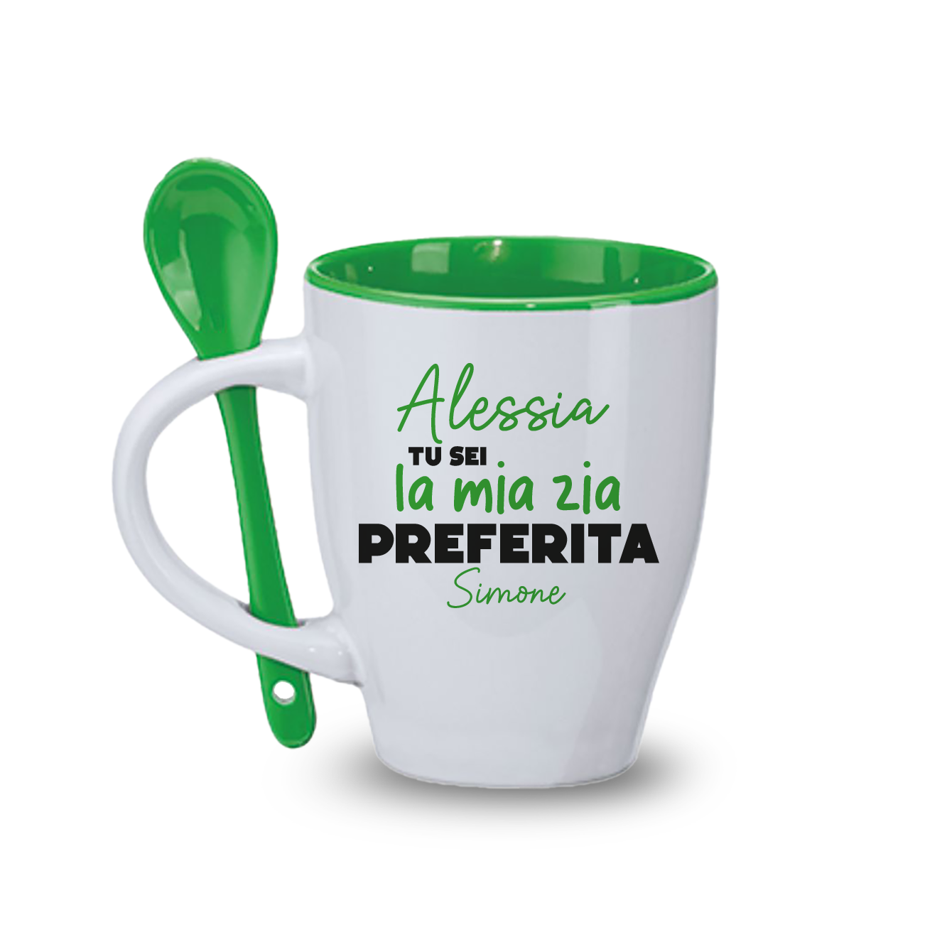 La mia zia preferita - Tazza con cucchiaio - personalizzata con nome
