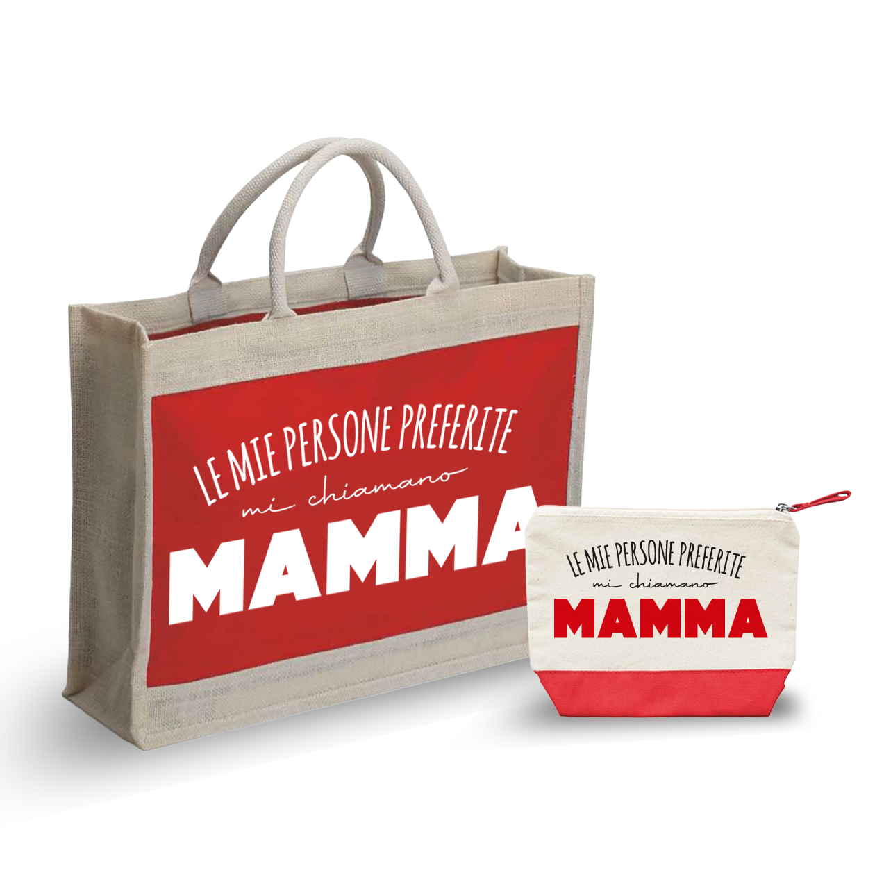 Le mie persone preferite mi chiamano mamma - Combo: Borsa mare + Pochette