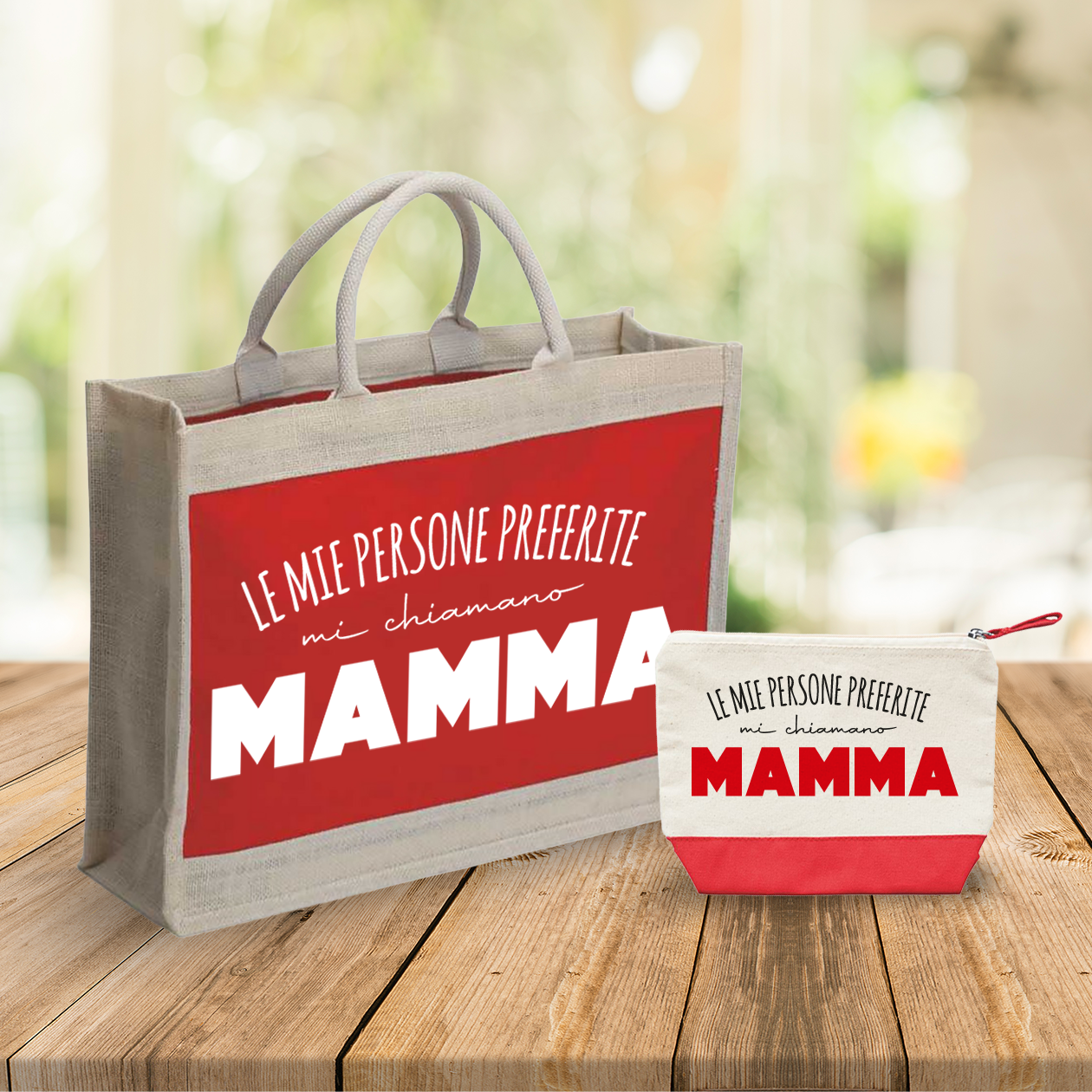 Le mie persone preferite mi chiamano mamma - Combo: Borsa mare + Pochette