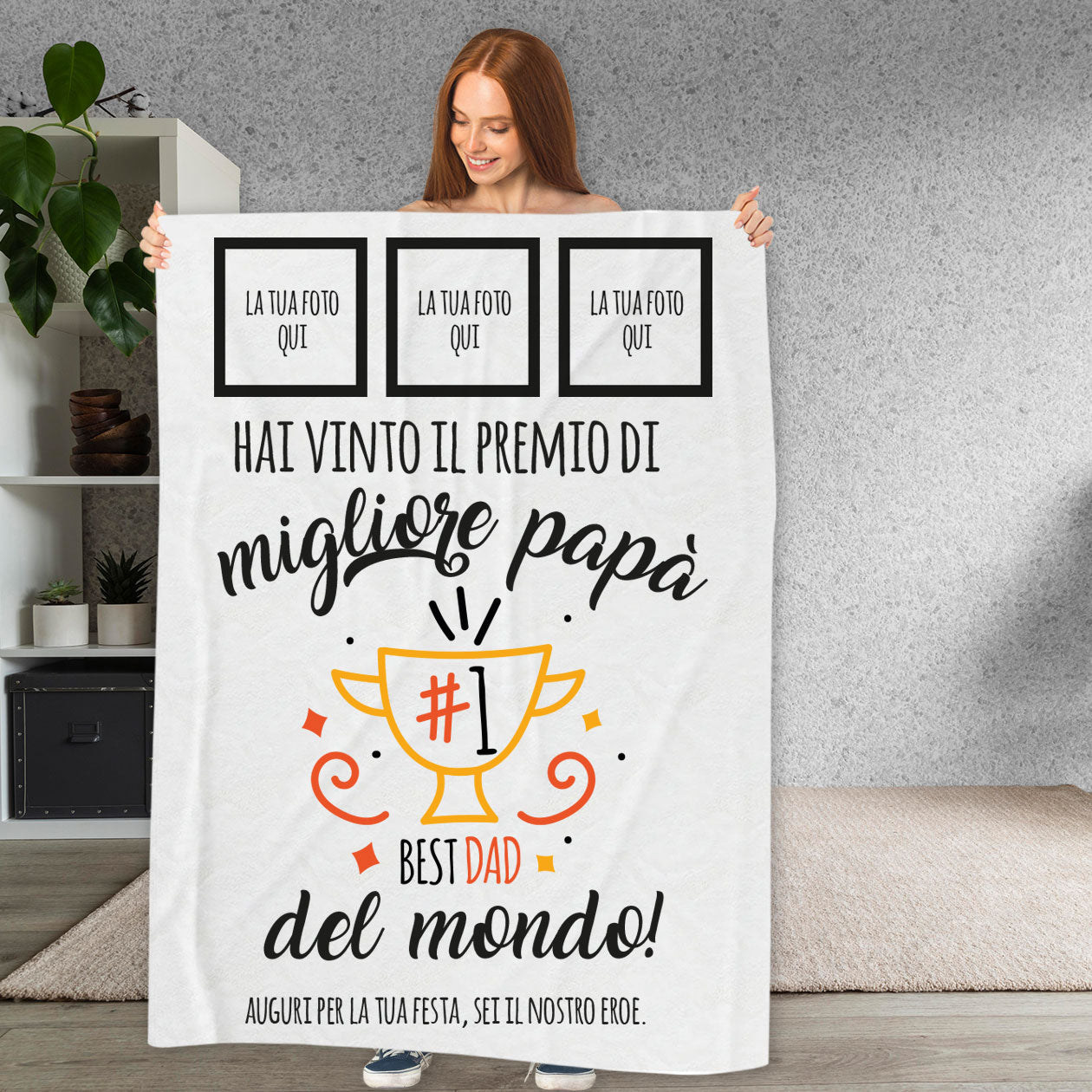 Best dad - coperta Idea Regalo Festa del Papà - personalizzata con foto