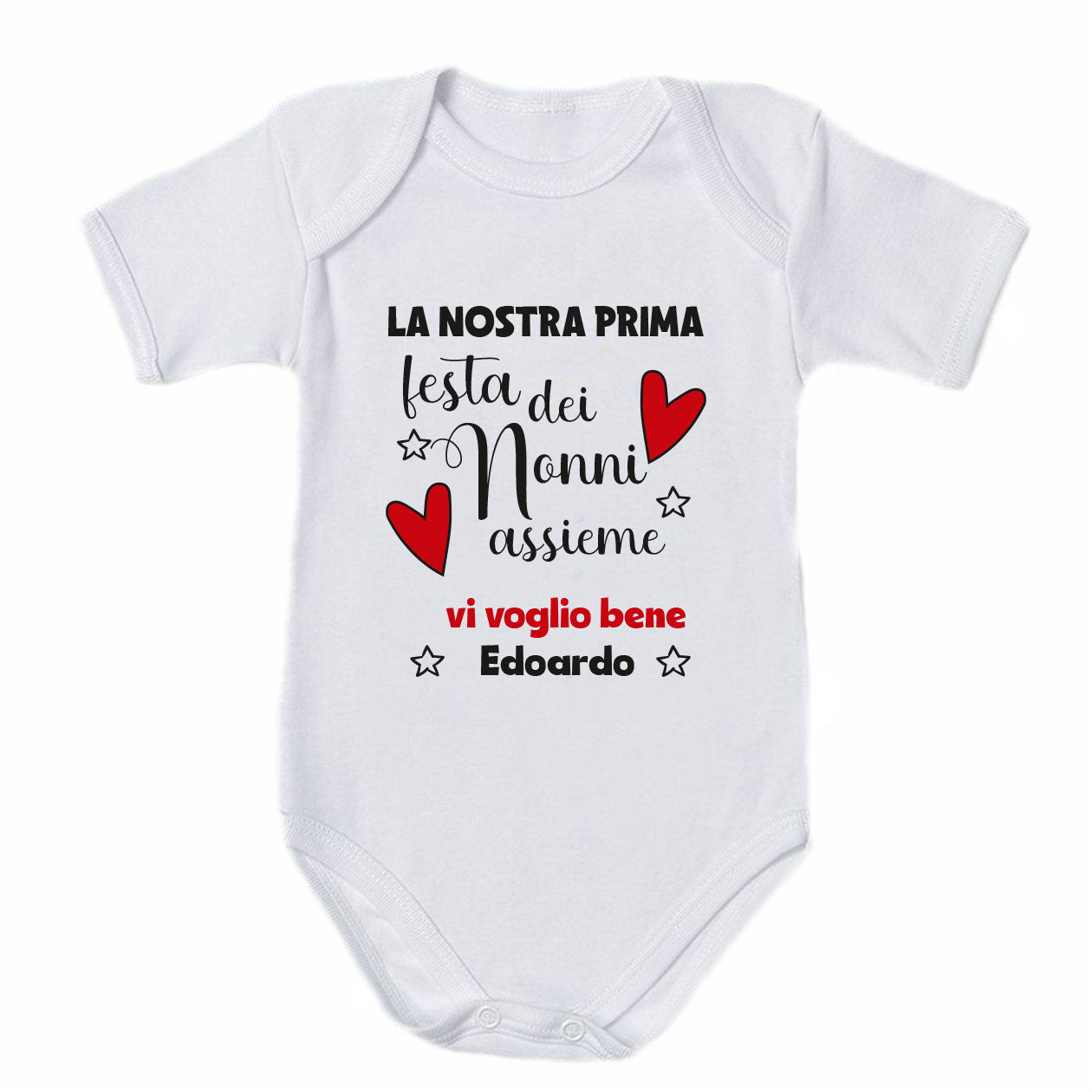 Vi voglio bene nonni - Tutina neonato - body - personalizzata con nome