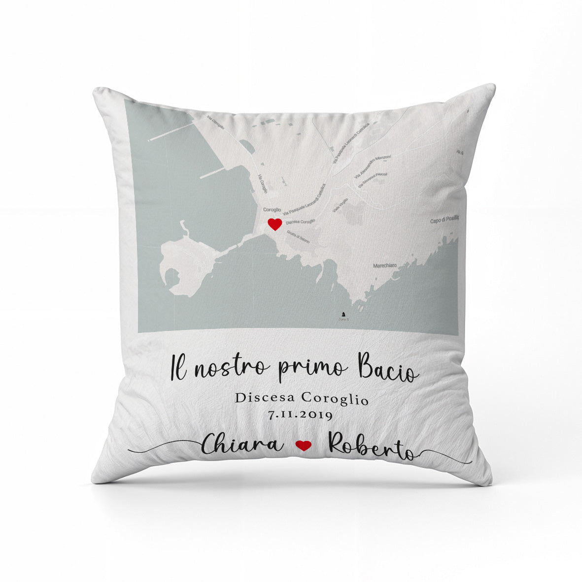 Il nostro primo bacio - Cuscino - idea regalo - personalizzato