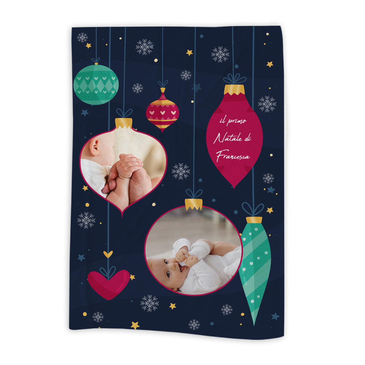 Balls Christmas - Plaid, coperta Natalizia Idea Regalo Natale - personalizzato con foto