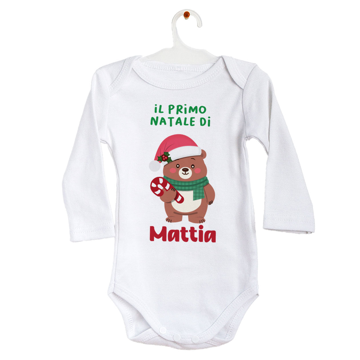 Il primo Natale - Tutina neonato - body personalizzato con nome