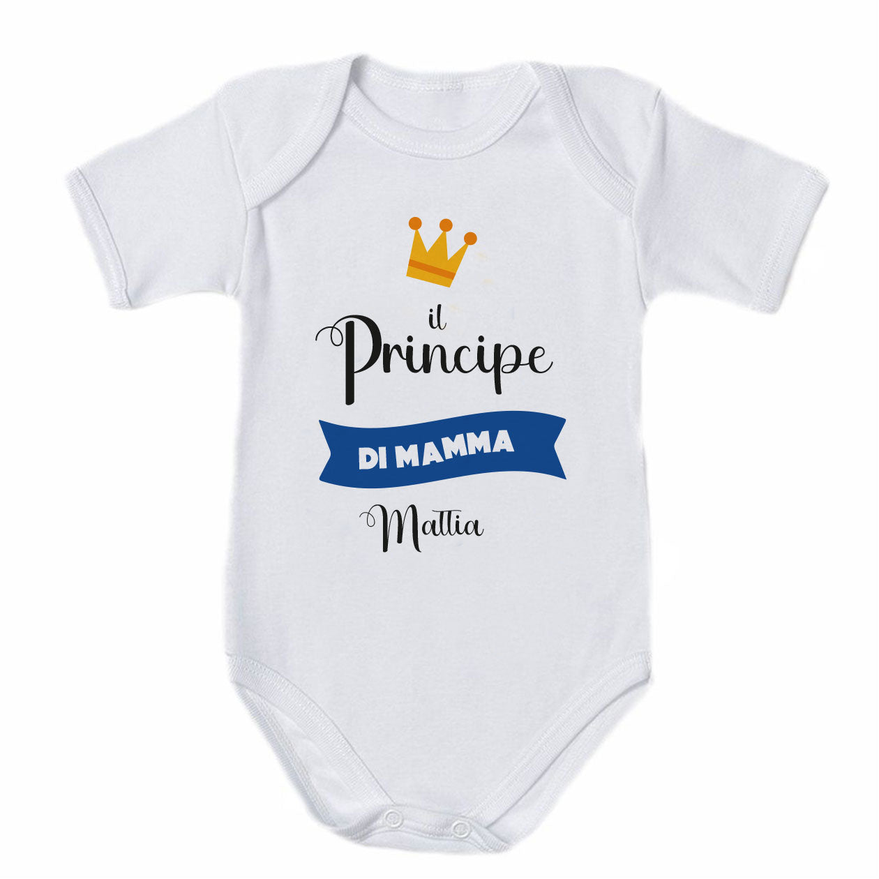 Il principe di mamma - Tutina neonato - body personalizzato con nome