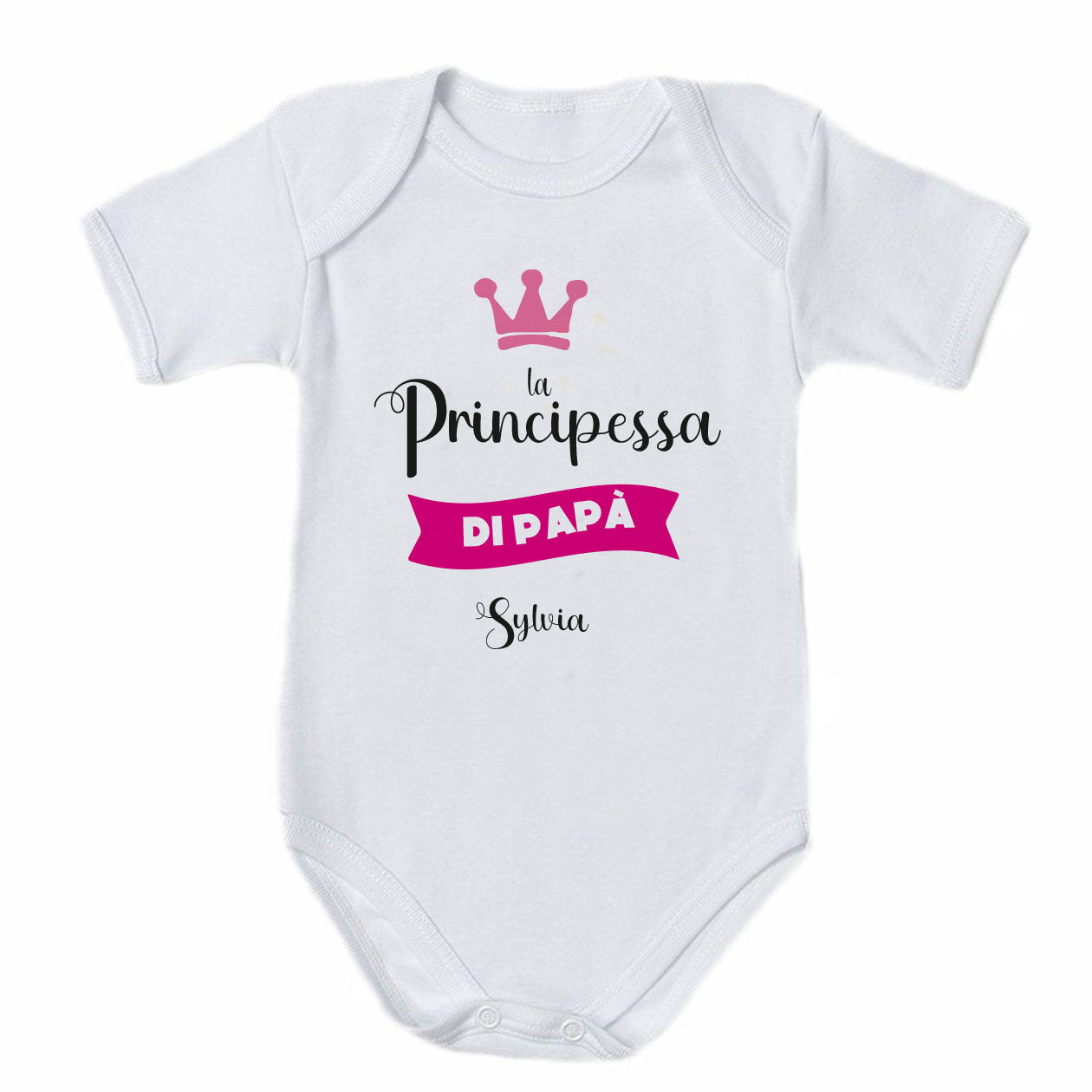 La principessa di papà - Tutina neonato - body personalizzato con nome