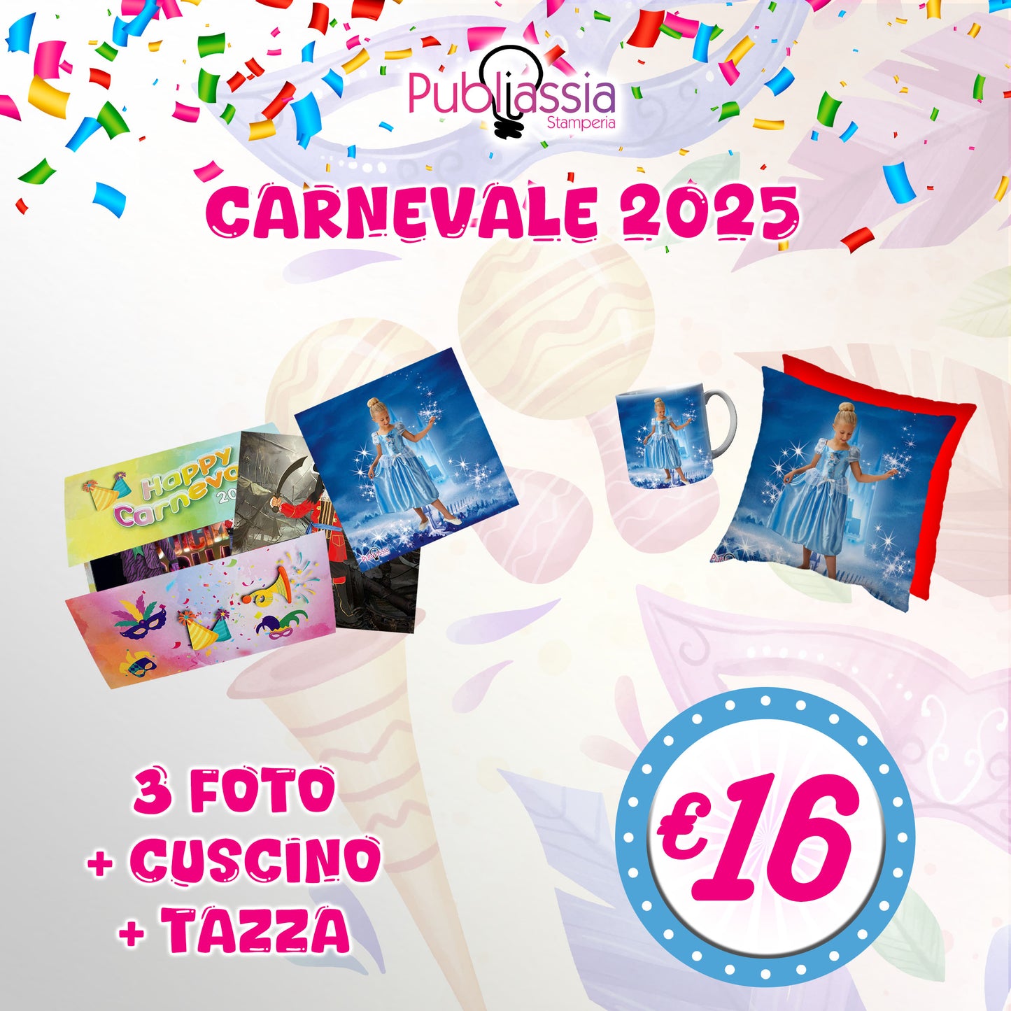 Offerta Carnevale 3 - Foto cuscino e tazza