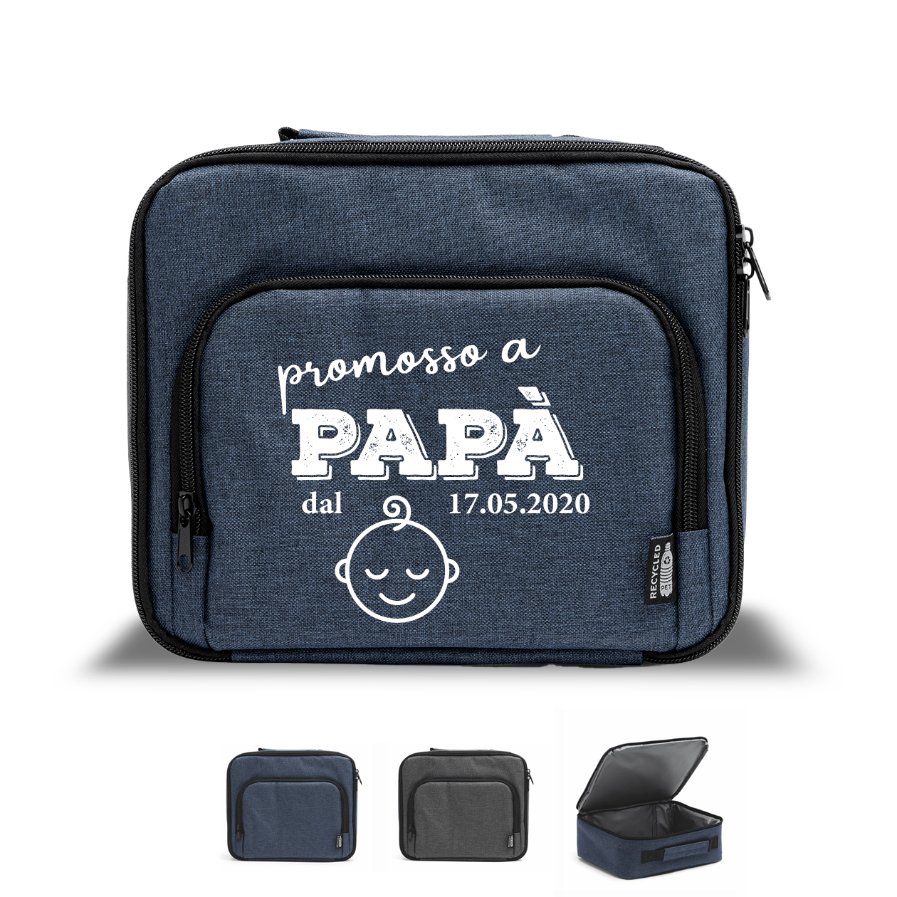 Promosso a papà - Borsa termica - personalizzata con data