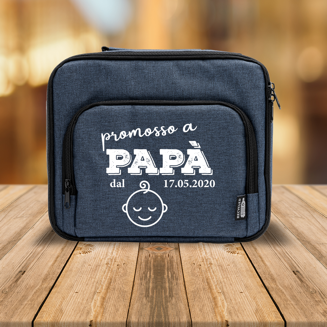 Promosso a papà - Borsa termica - personalizzata con data