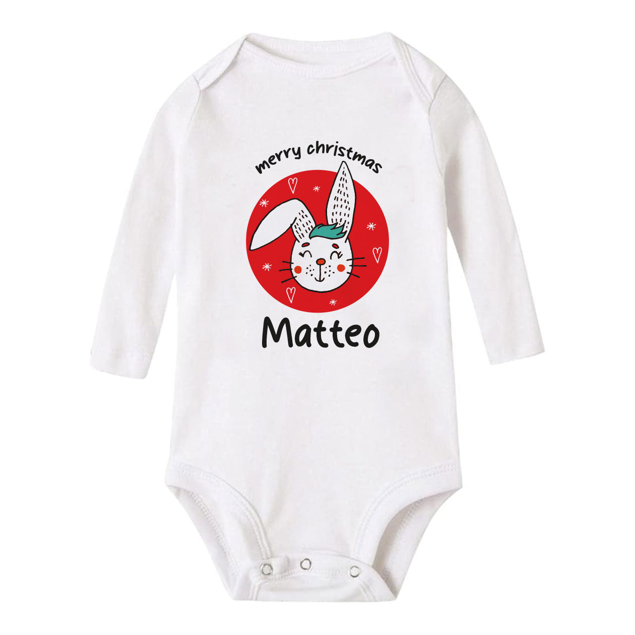 White Christmas - Tutina neonato - body personalizzato con nome