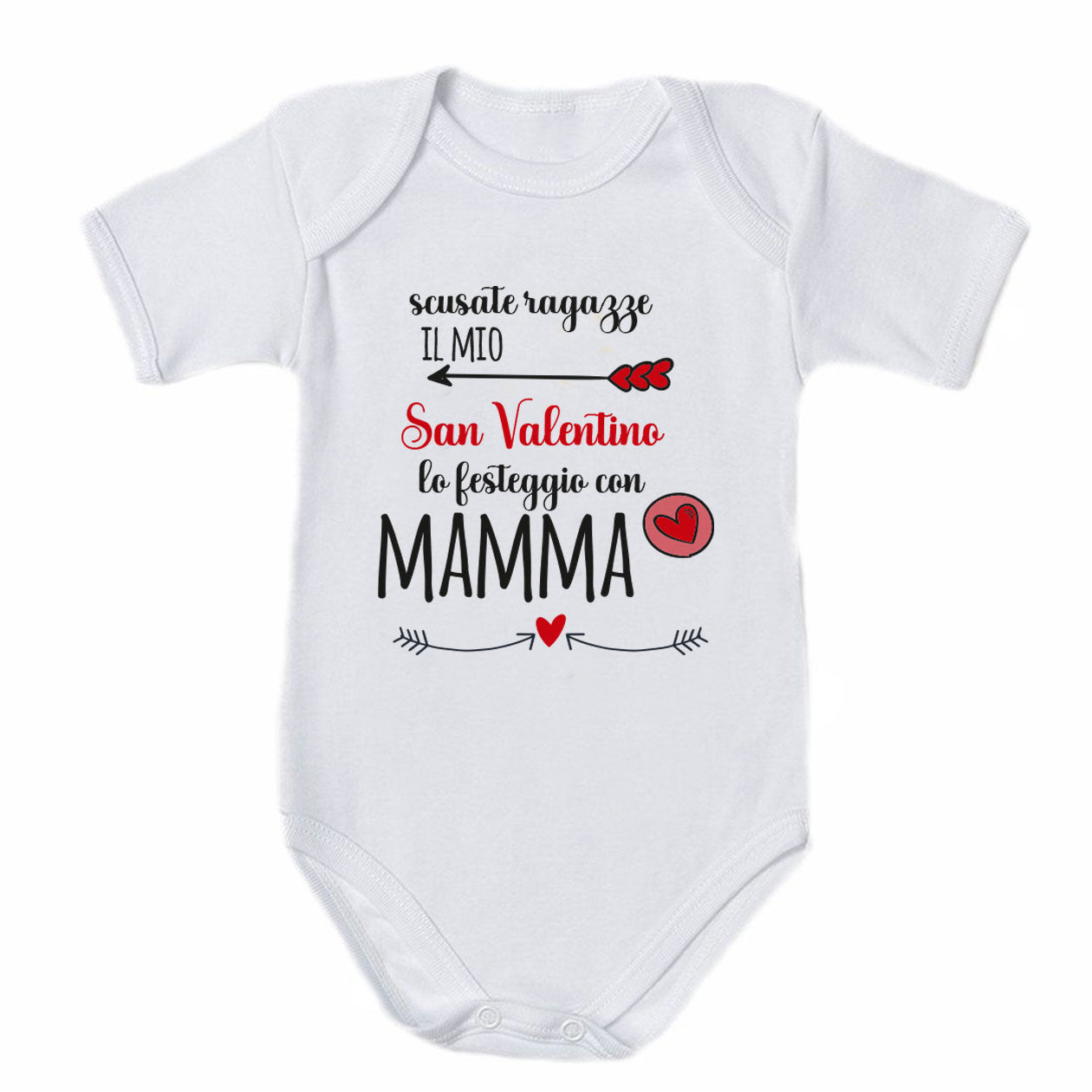 Il mio San Valentino lo festeggio con mamma - Tutina neonato - body