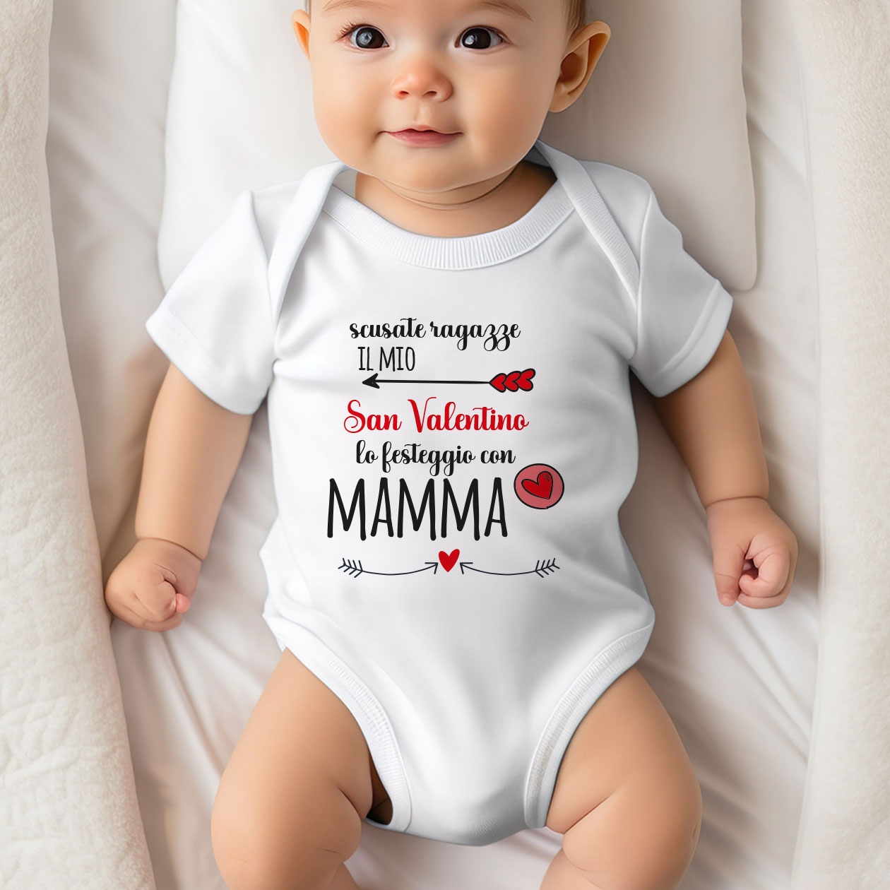Il mio San Valentino lo festeggio con mamma - Tutina neonato - body