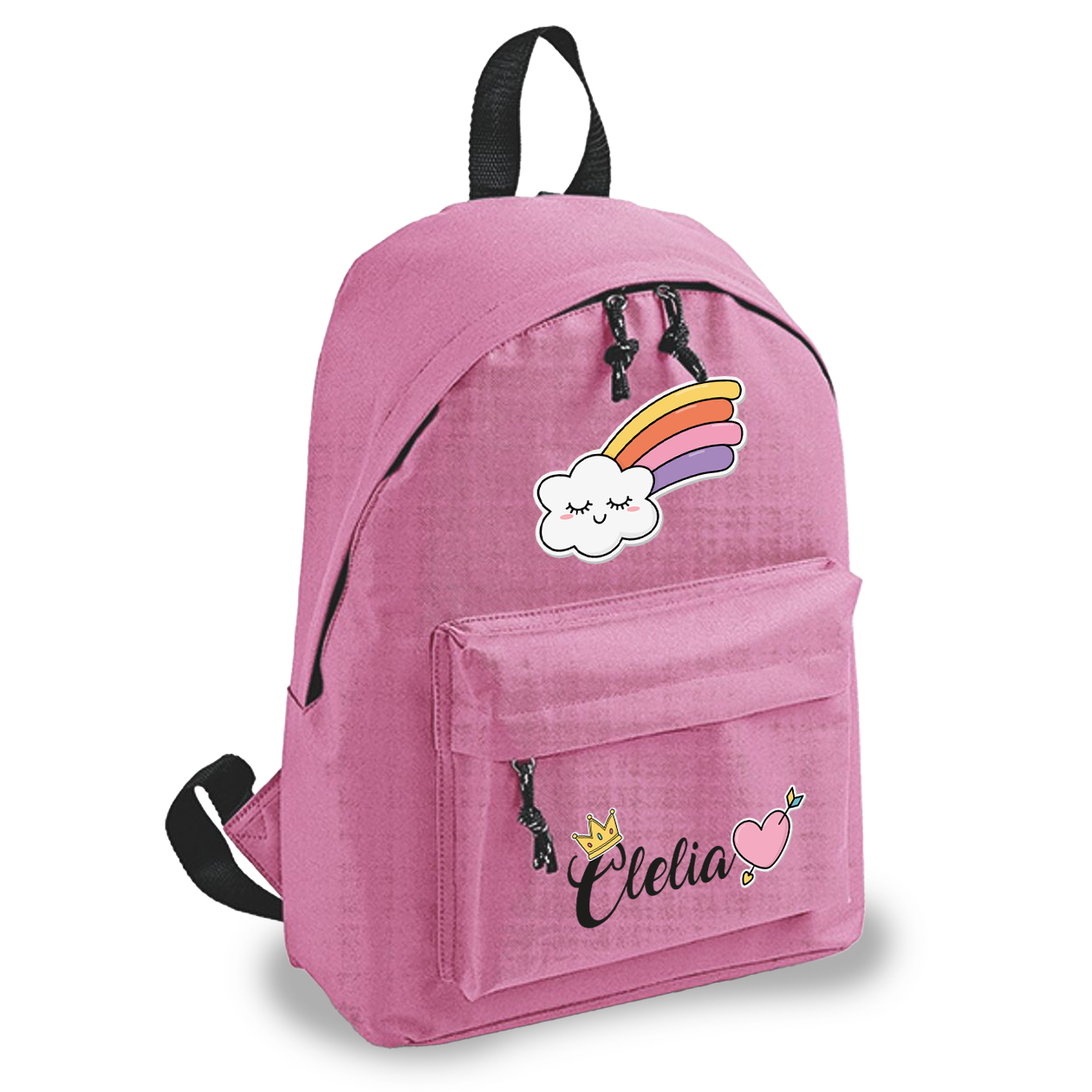 Rainbow cloud - zaino scuola - personalizzato con nome