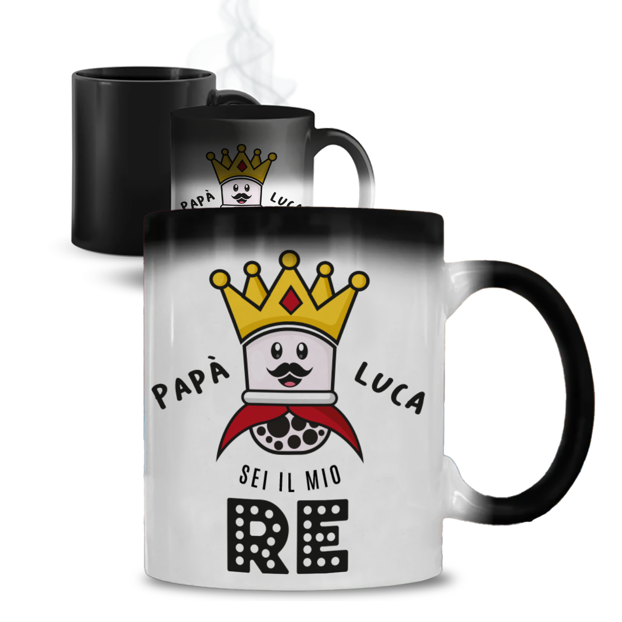 Papà sei il mio re - Tazza Magica - personalizzata con nome