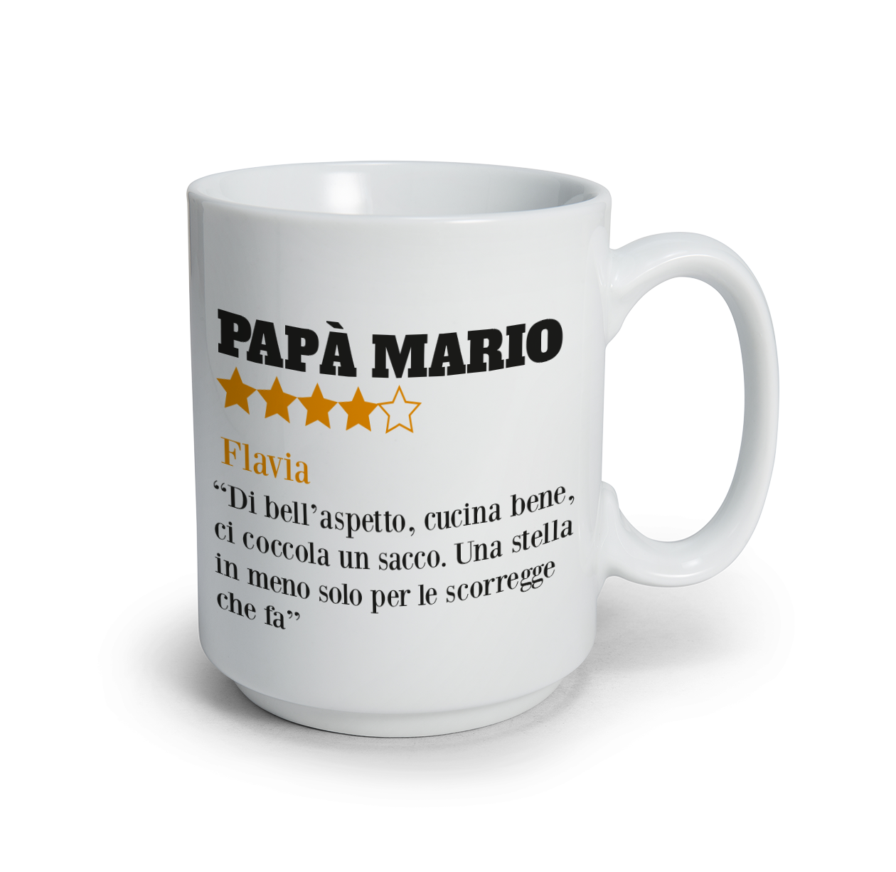 Papà recensito - Tazza mug - personalizzata con nomi