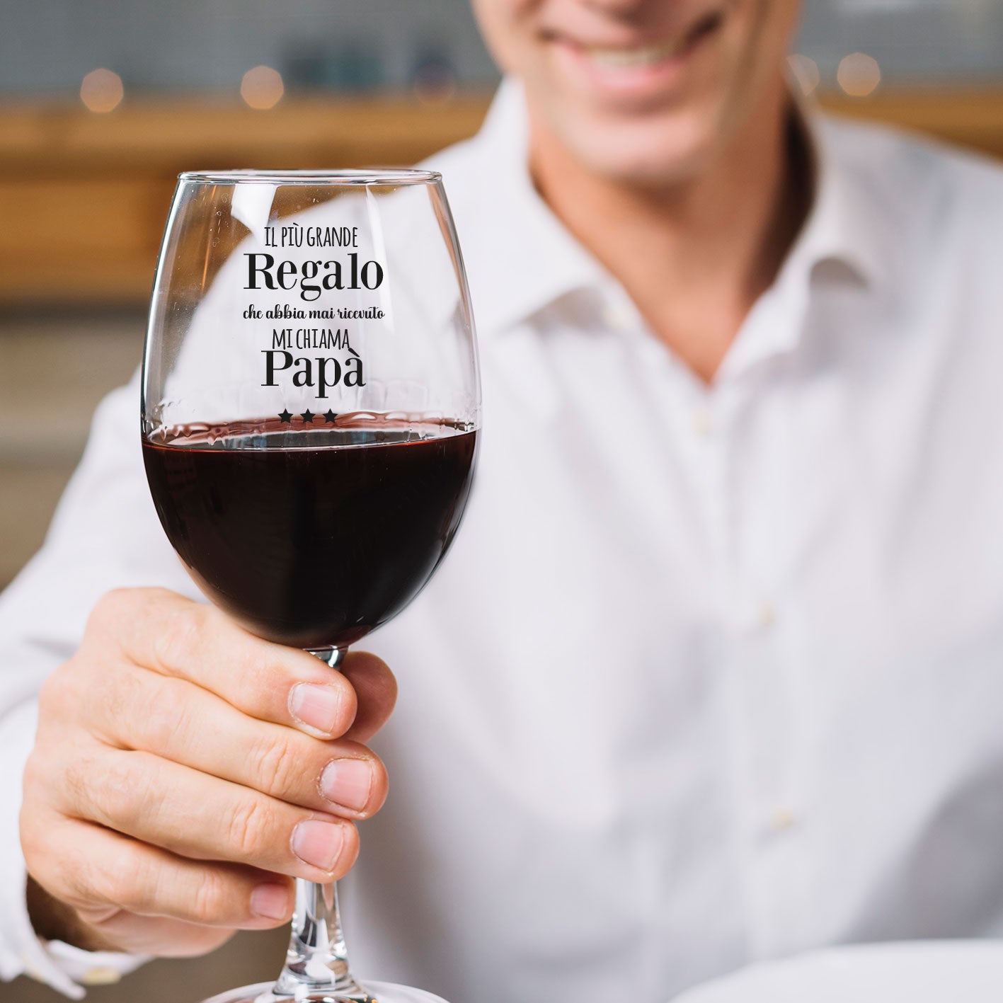 Il più grande regalo mi chiama papà - Calice Bicchiere da Vino