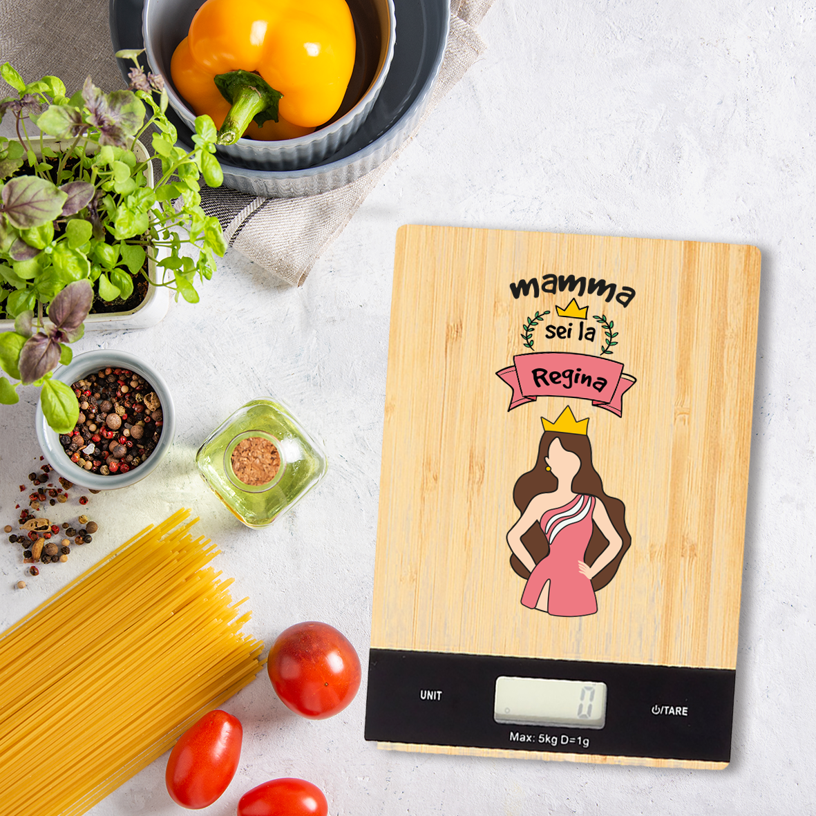Mamma sei la regina - Bilancia Da Cucina Digitale