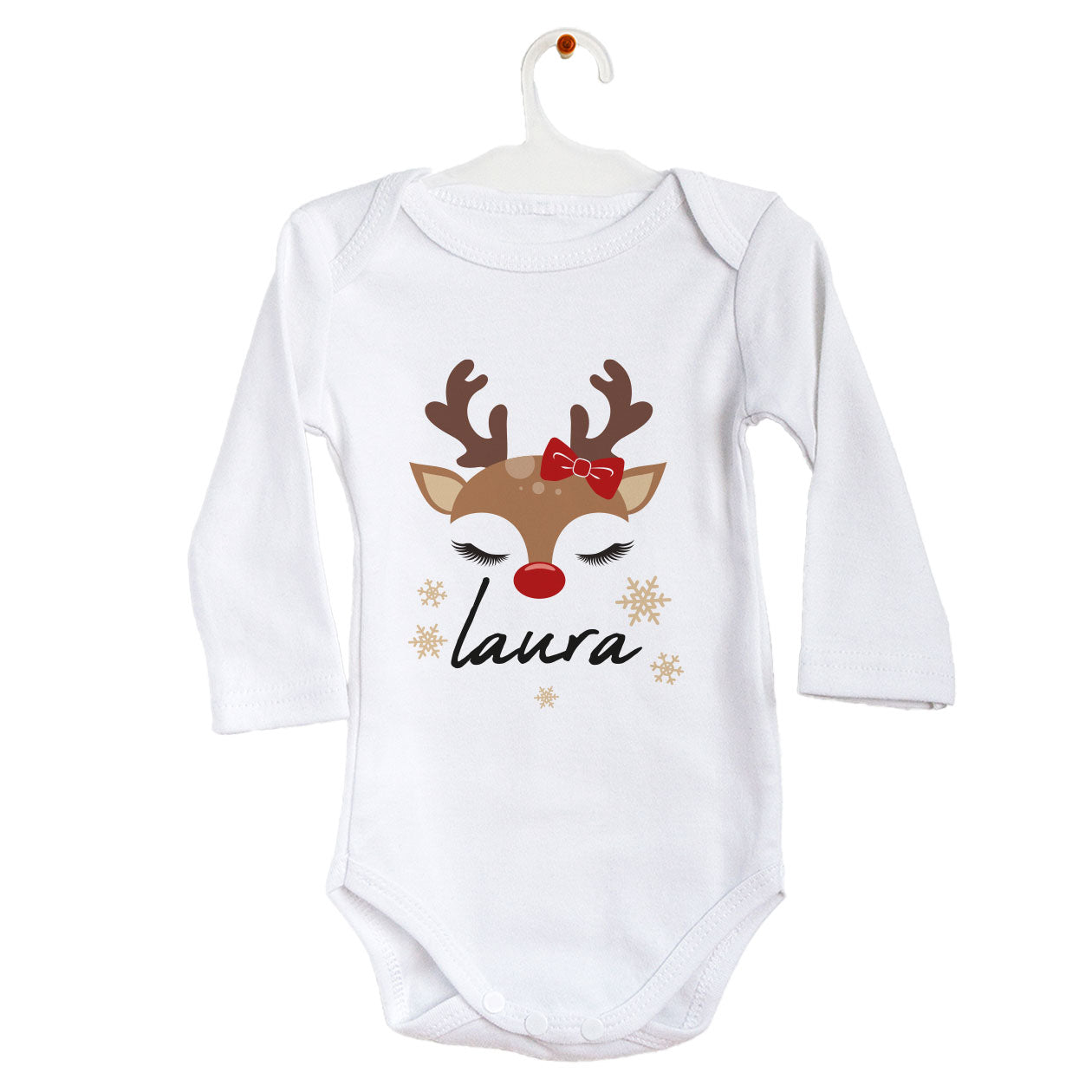 Renna Girl - Tutina neonato - body personalizzato con nome