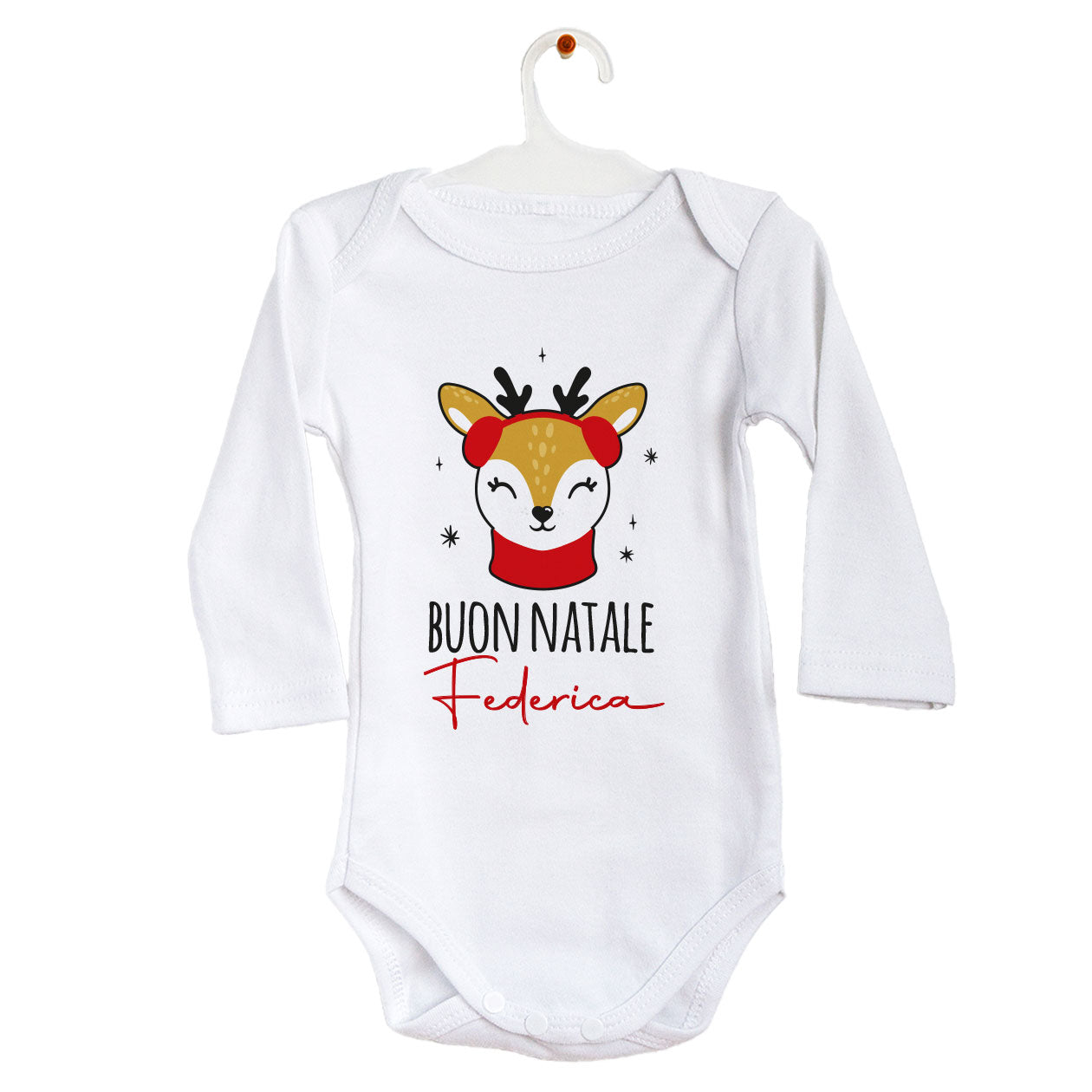 Buon Natale Girl - Tutina neonato - body personalizzato con nome