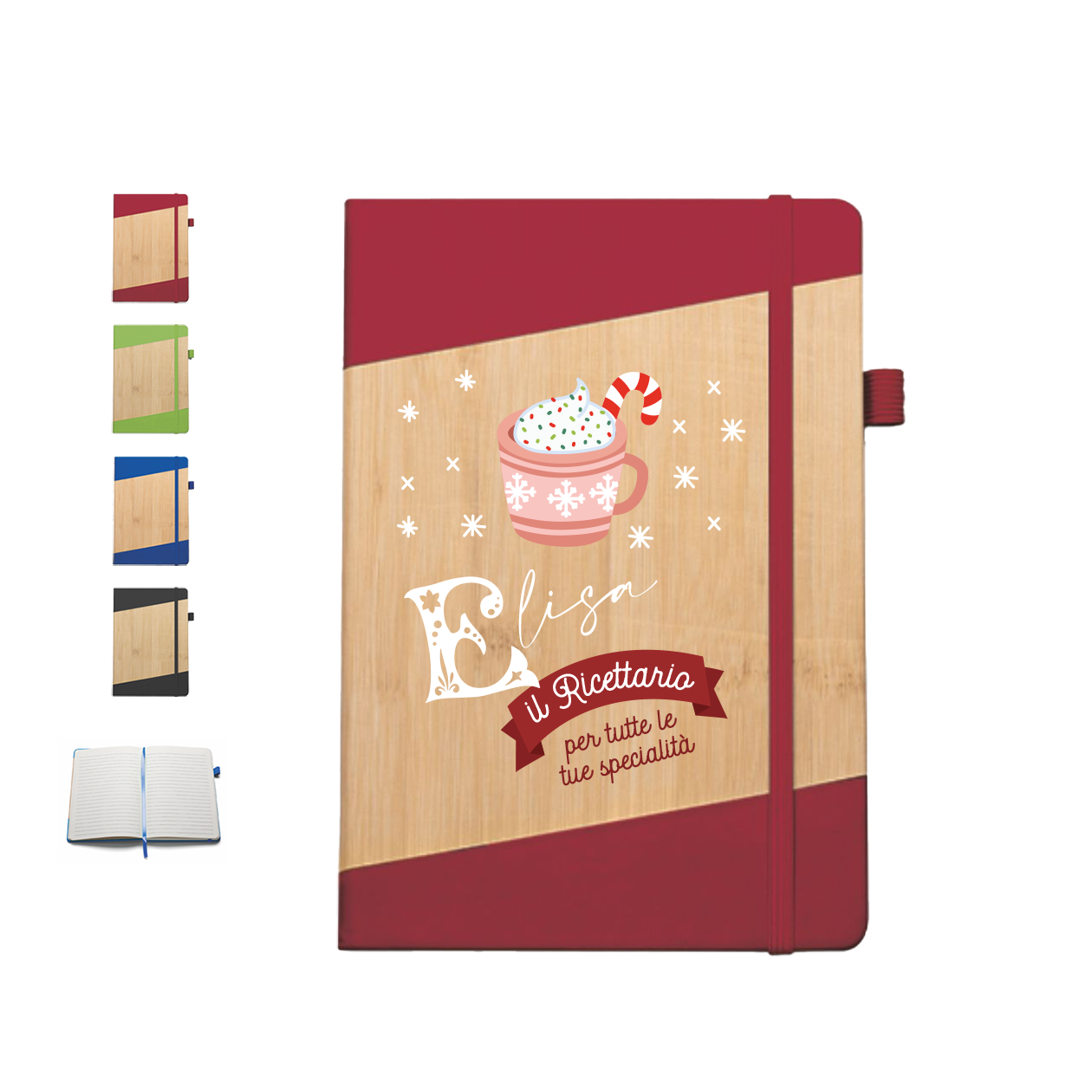 Il ricettario per tutte le tue specialità - Block Notes in PU a righe - personalizzato con nome