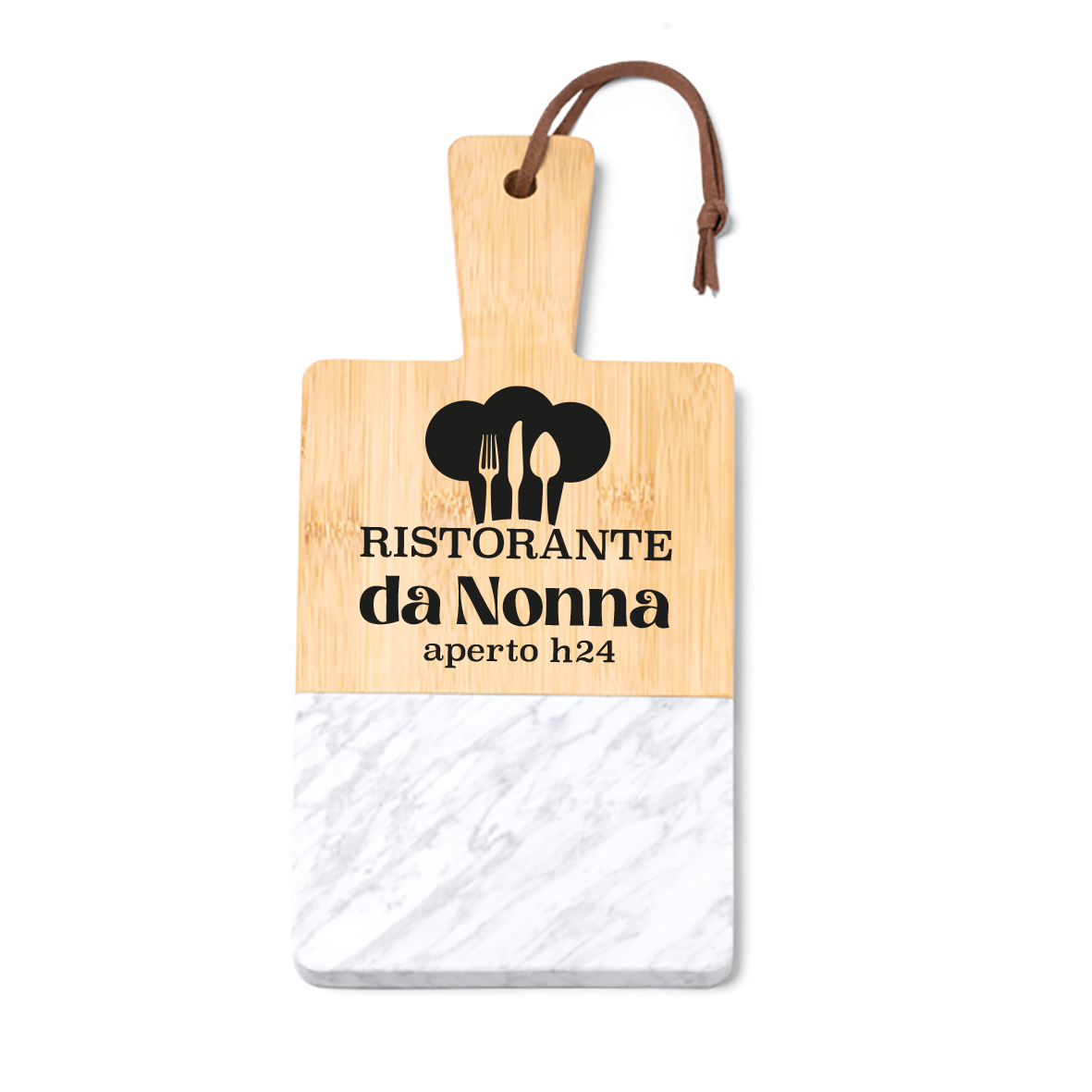 Ristorante da nonna - Tagliere in marmo e bamboo naturale