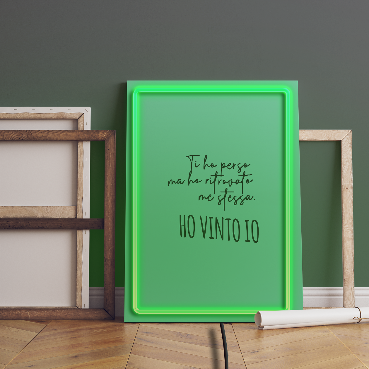 Ho vinto io - Quadretto con Neon Led