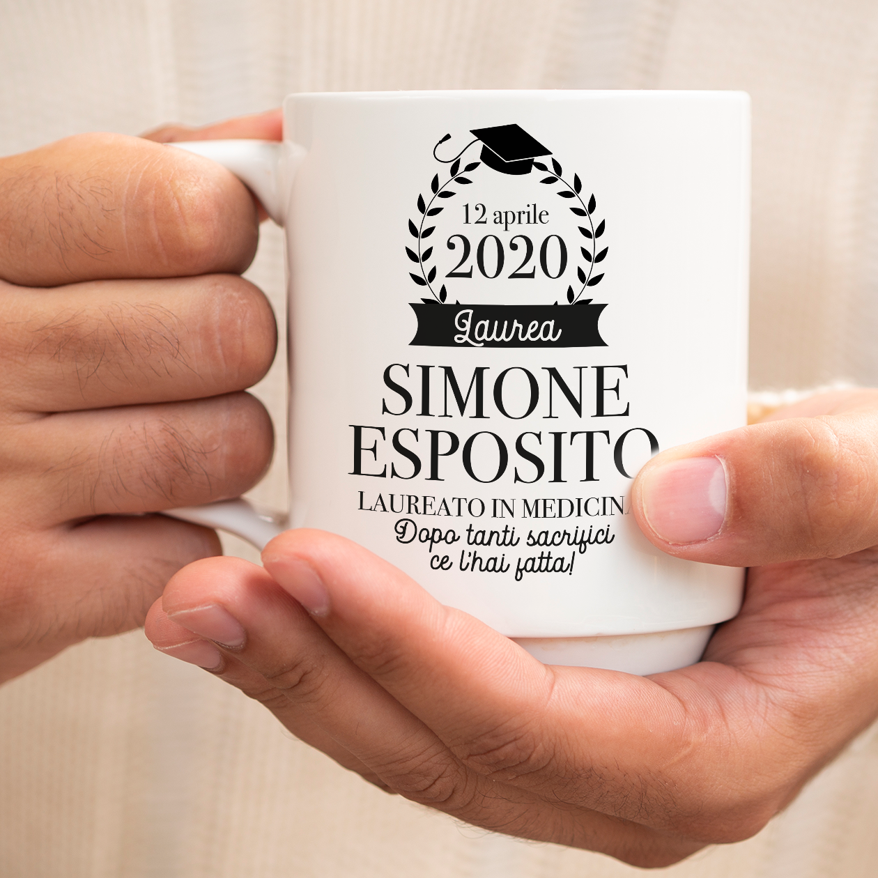 Dopo tanti sacrifici ce l'hai fatta - Tazza mug - personalizzata