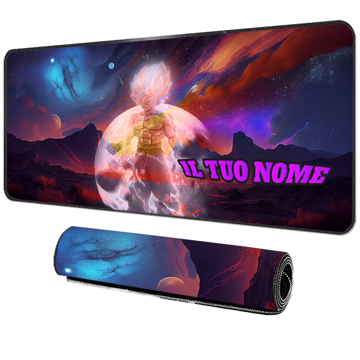 Super Sayan - Tappetino per mouse da gaming - personalizzato con nome