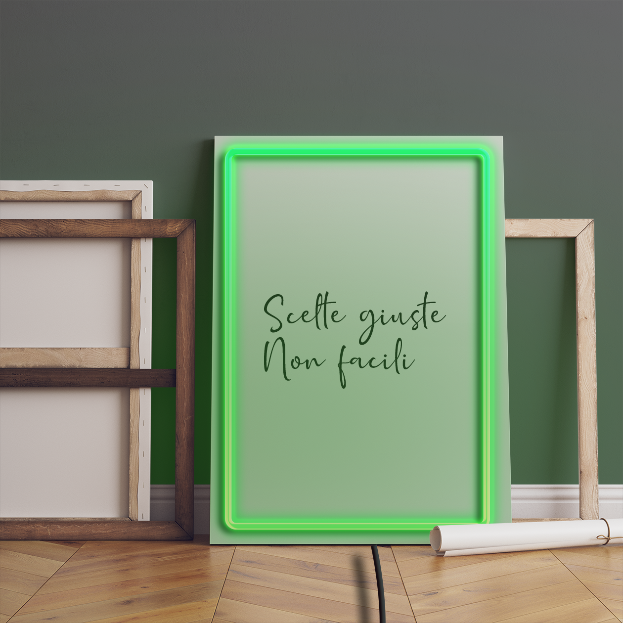 Scelte giuste Non facili - Quadretto con Neon Led