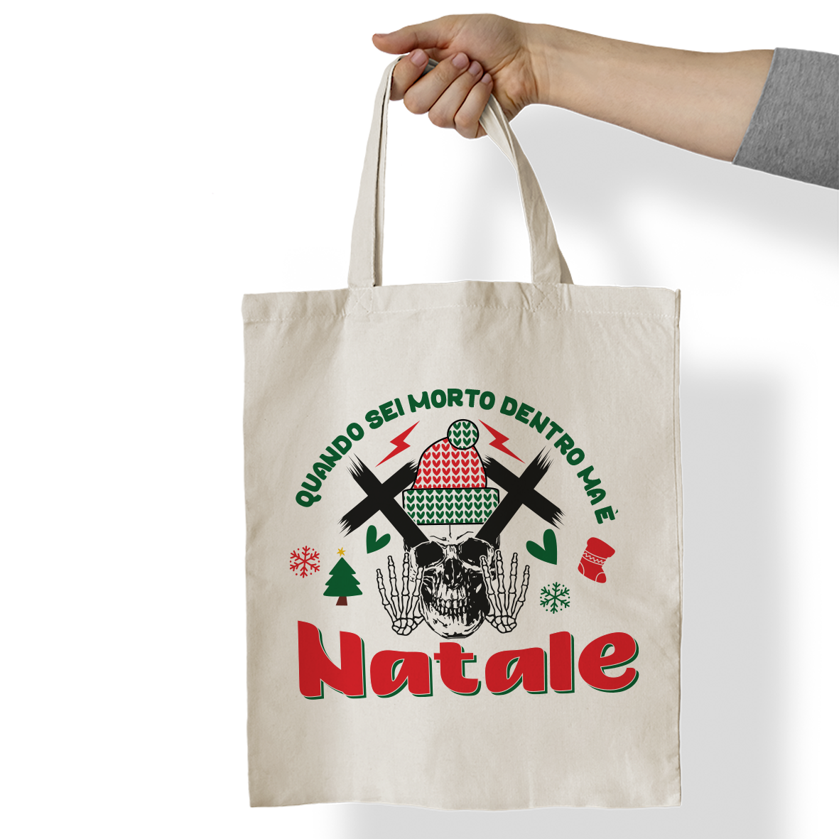 Quando sei morto dentro ma è Natale - Shopper In Cotone
