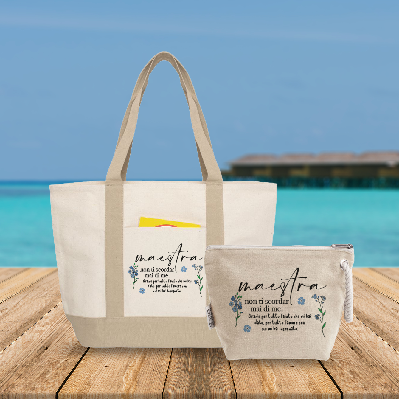 Maestra non ti scordar mai di me - borsa mare & Pochette - Combo