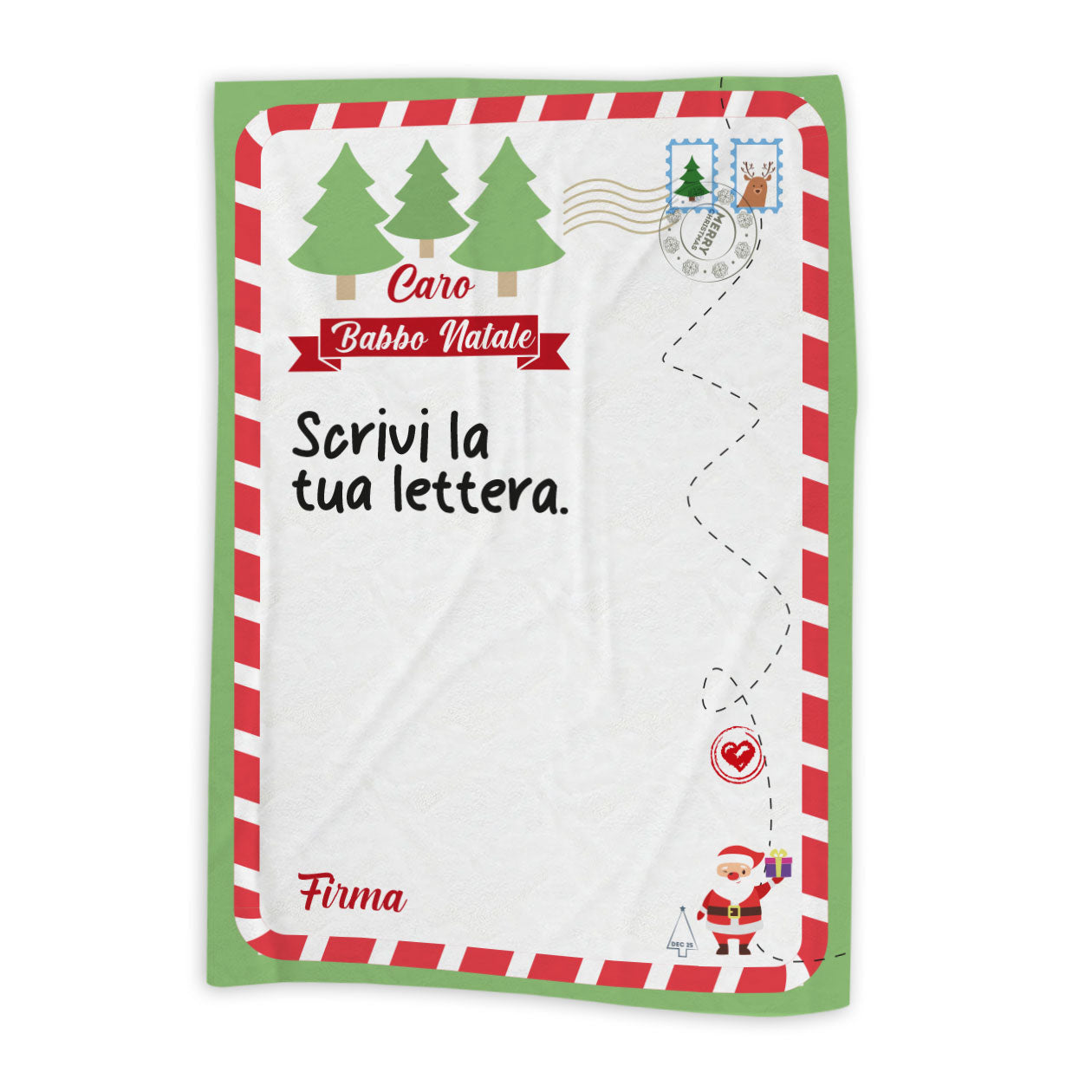 Scrivi la tua lettera - coperta Natalizia Idea Regalo Natale Personalizzato