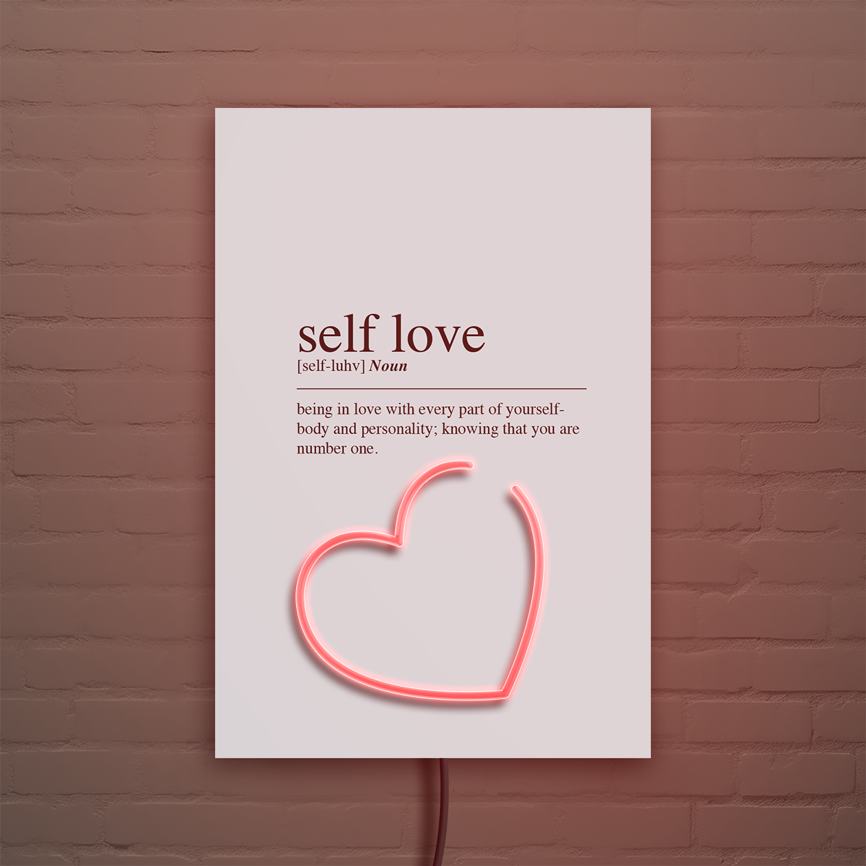 Self love - Quadretto con Neon Led