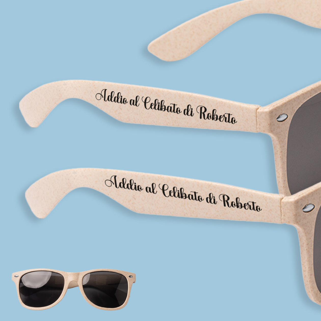 Addio al celibato - Set da 5 occhiali da sole - personalizzati con nome