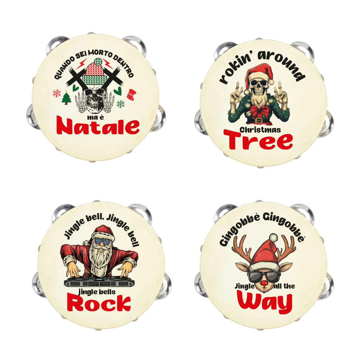 Rock Christmas - Set da 10 Tamburelli