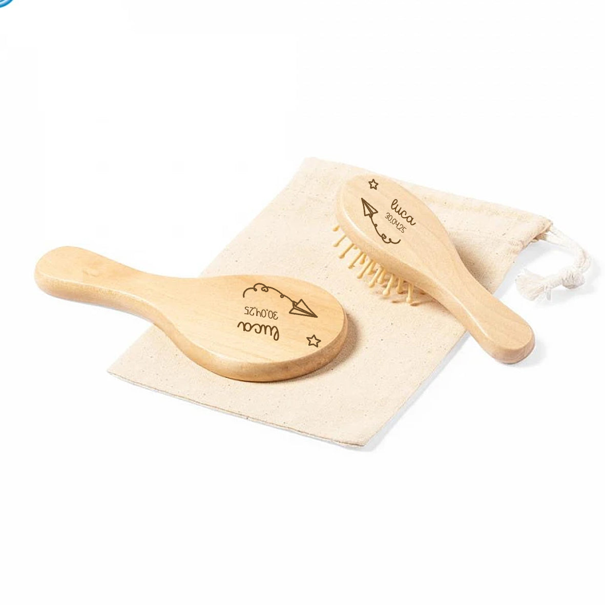 Star - Spazzola + Specchio - personalizzati con nome e data