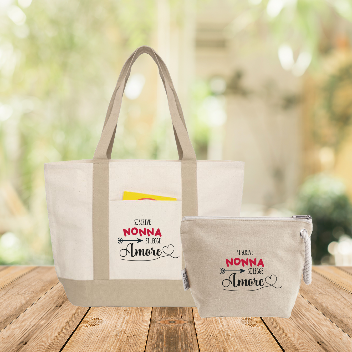 Si scrive nonna si legge amore - borsa mare & Pochette - Combo