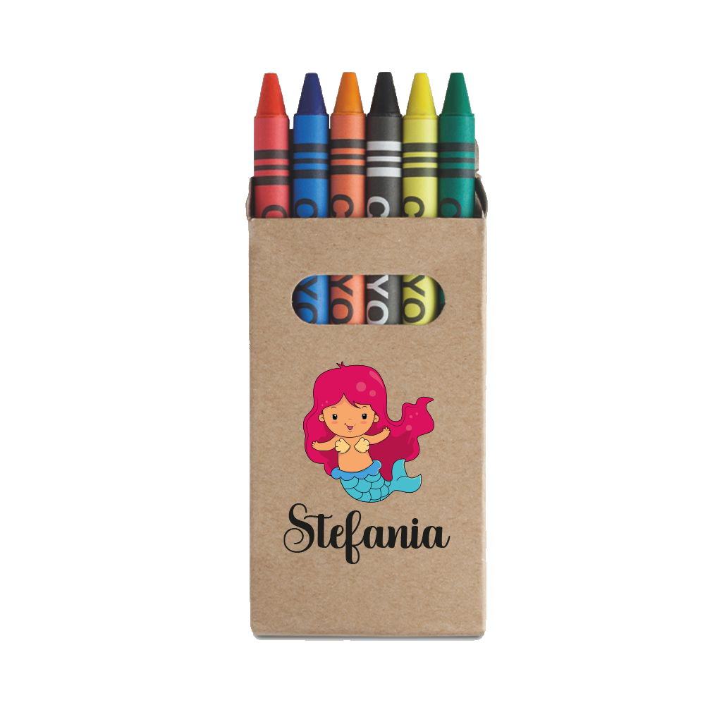 Siren Name - Set da 6 - Pastelli Cera - personalizzati con nomi