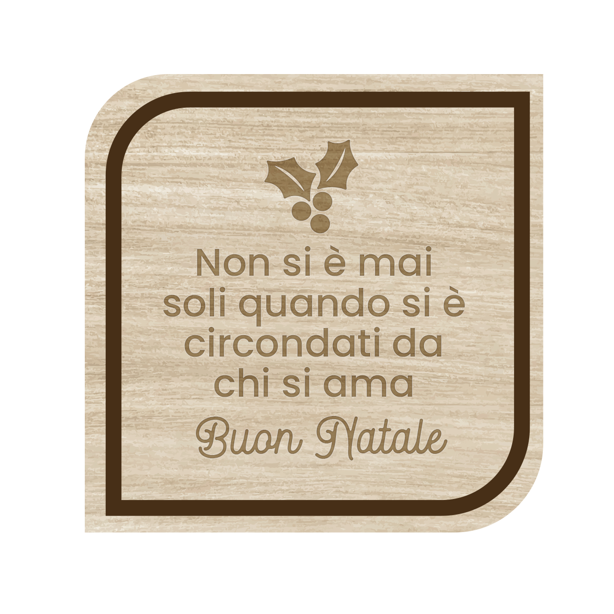 Buon Natale - Set 3 pezzi Sottobicchiere in Legno