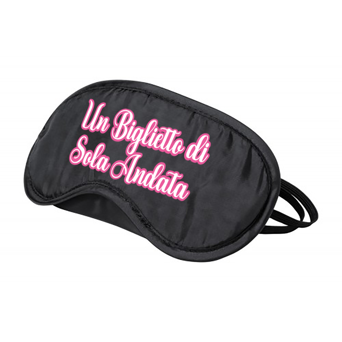 Un biglietto di sola andata - Maschera da viaggio oscurante nera con stampa personalizzata elastico regolabile Idea Regalo